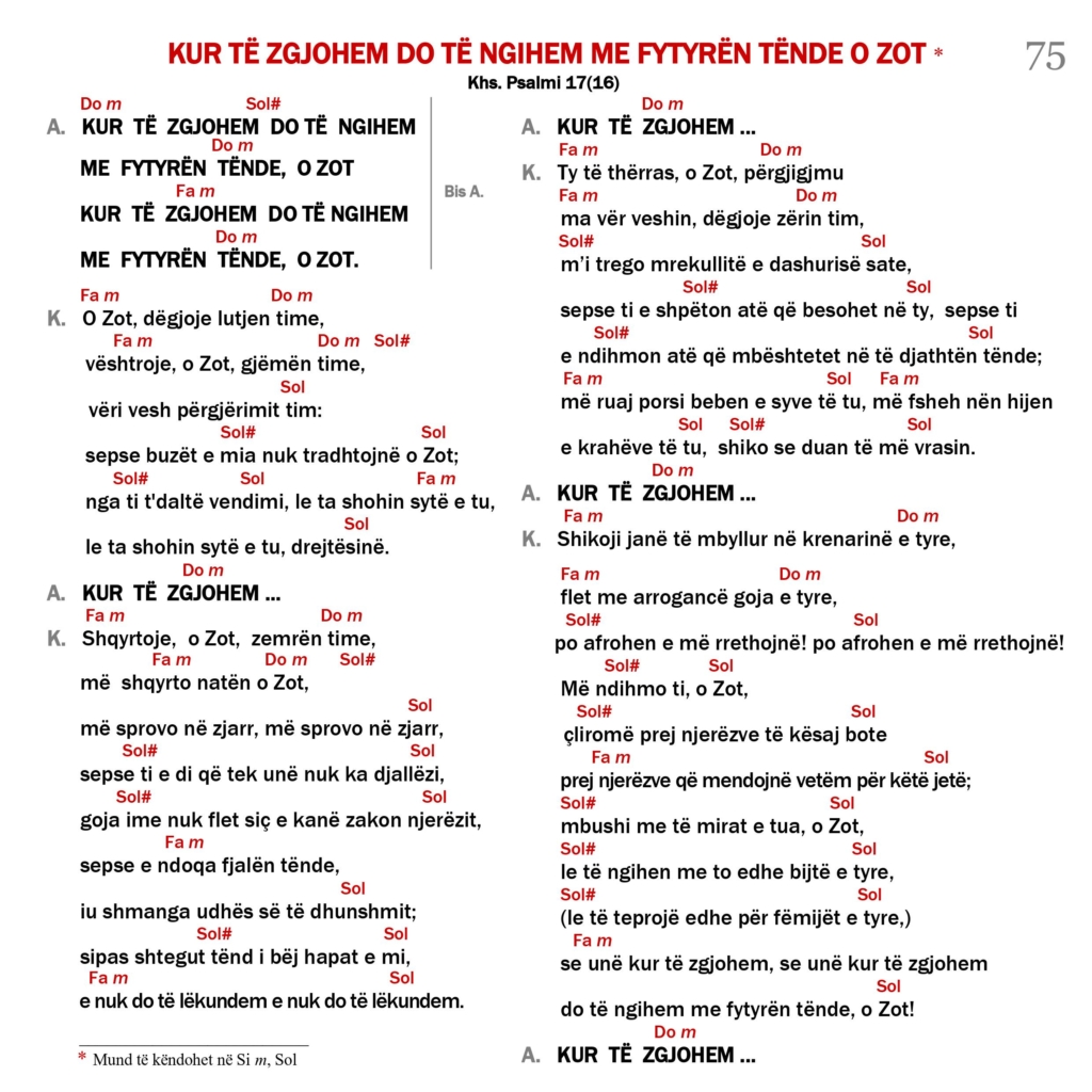 Kur të zgjohem do të ngihem me fytyren tënde o Zot