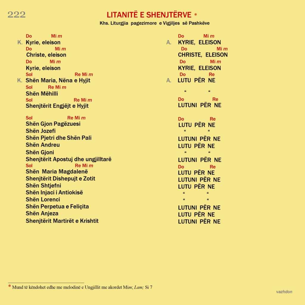 Litanitë e Shenjtërve – faqja 1