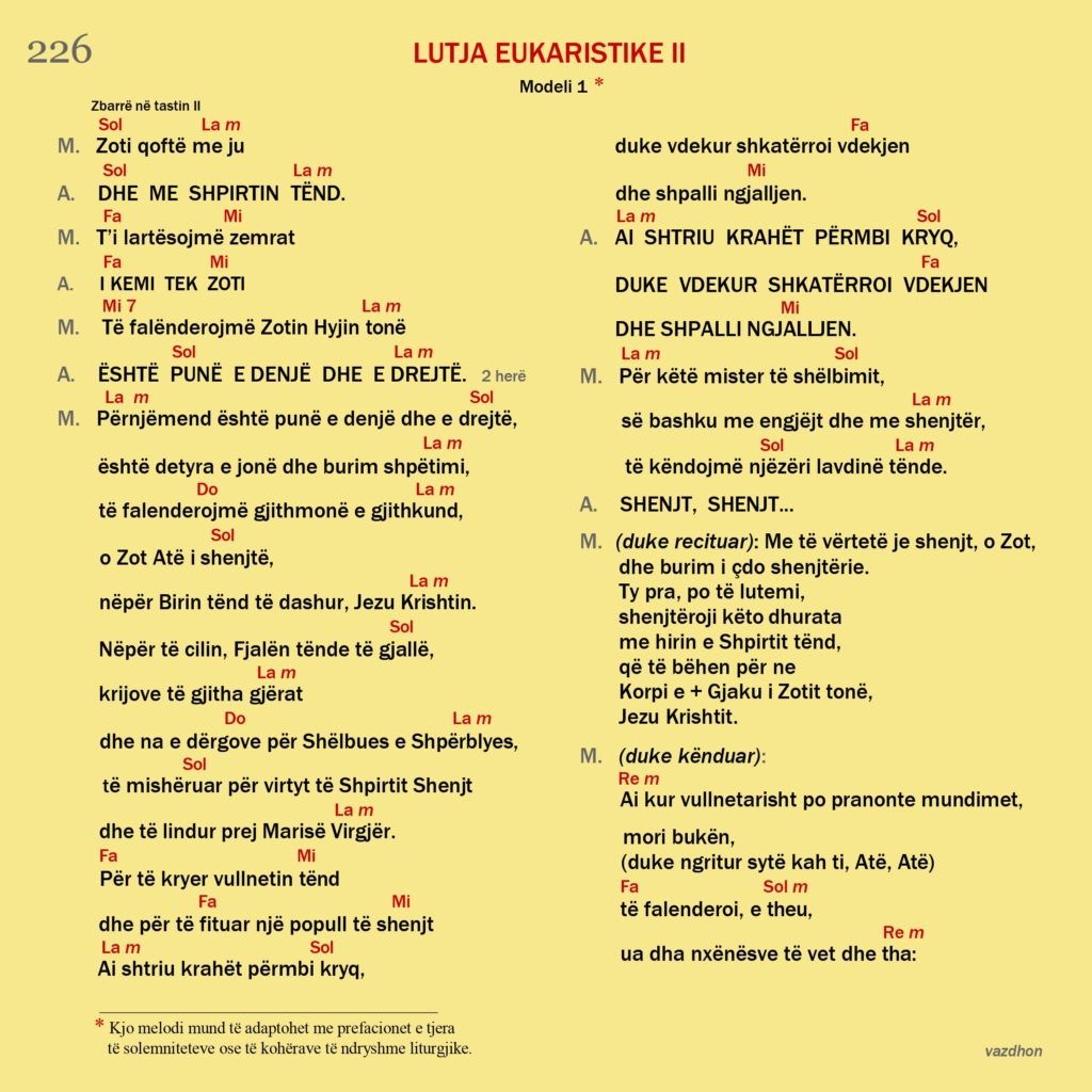 Lutja Eukaristike ll – faqja 1