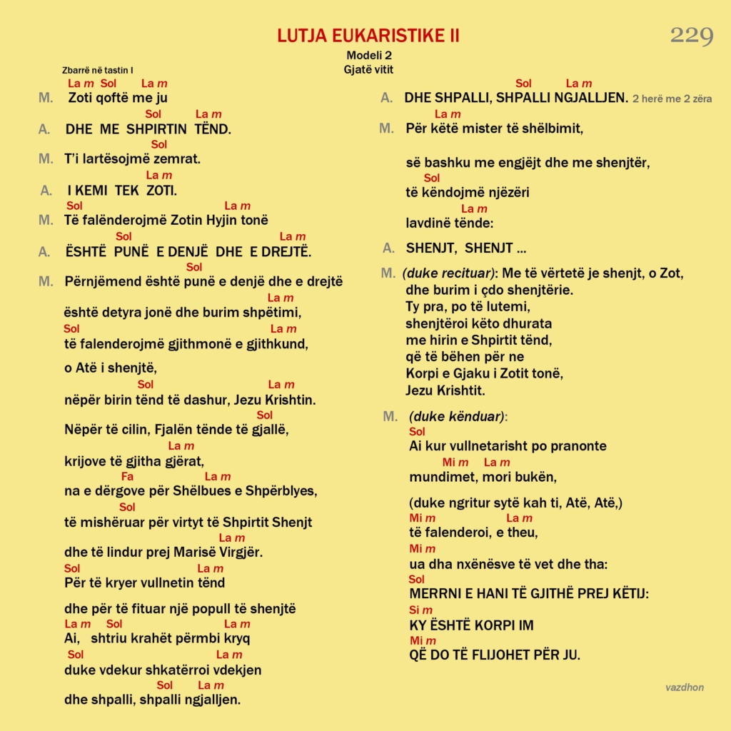 Lutja Eukaristike ll – faqja 1