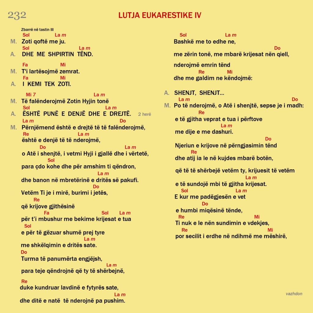Lutja Eukaristike lV – faqja 1