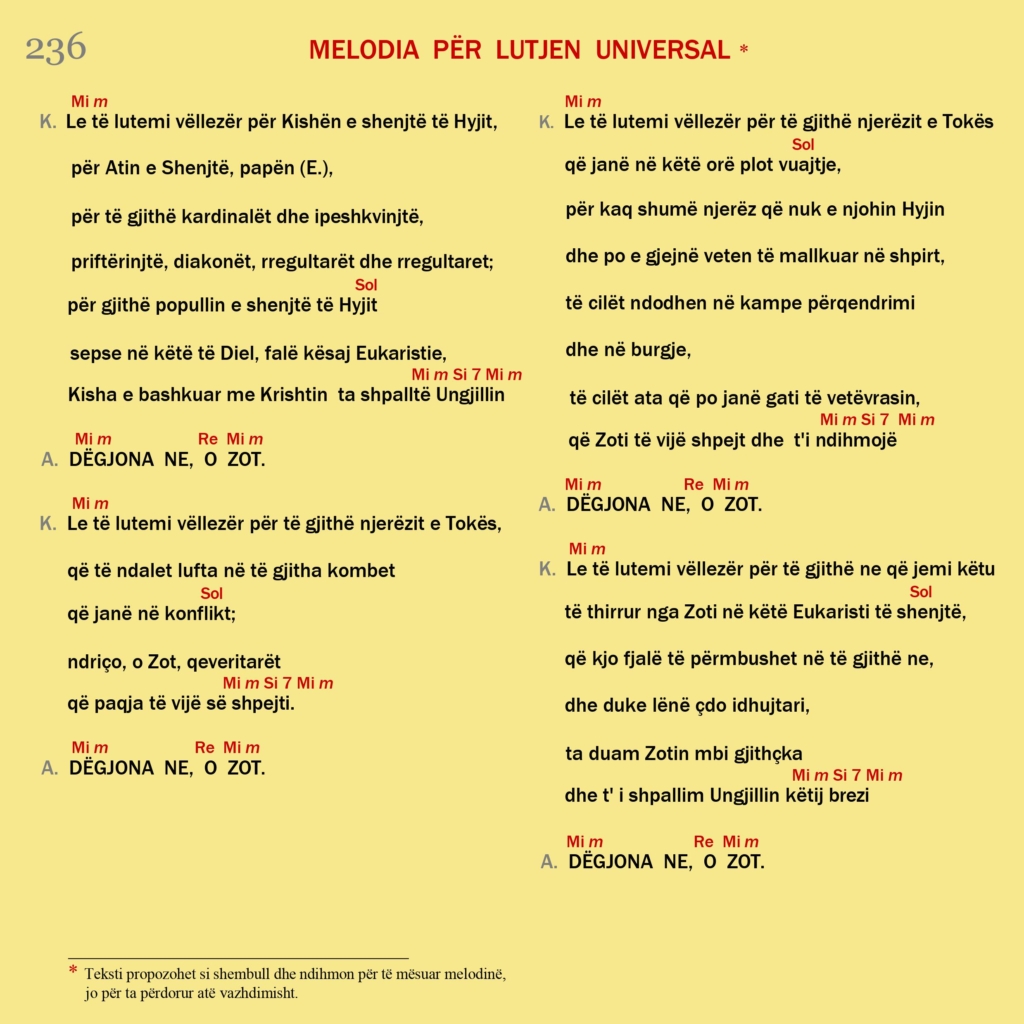 Melodia për lutje universale
