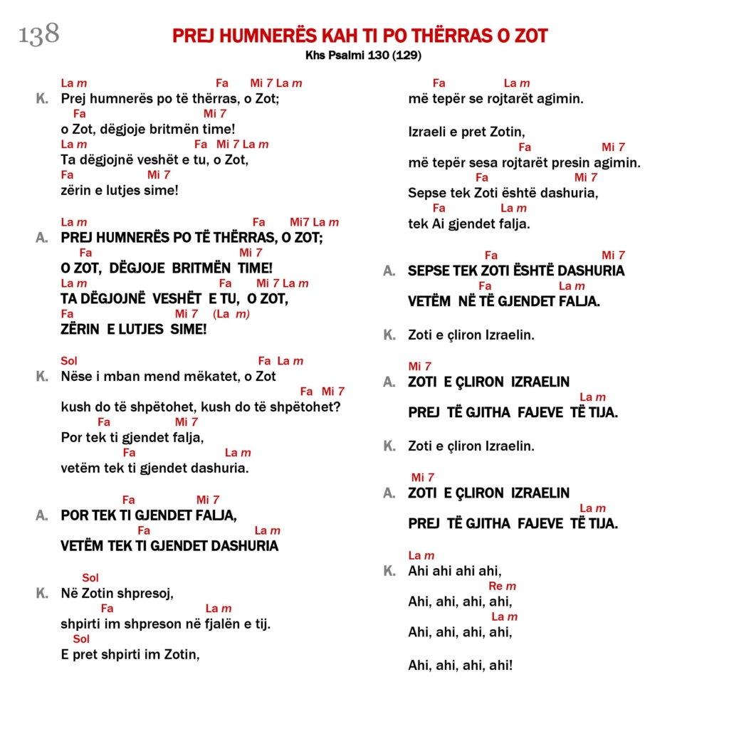 Prej humnerës kah ti po thërras o Zot